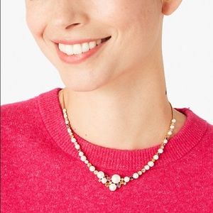 NWT Kate Spade Pearl Caviar Statement Necklace - Gold